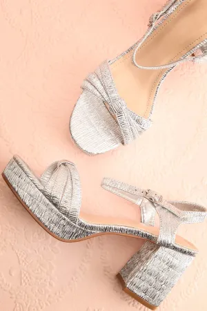 Aloisa Silver | Heeled Sandals