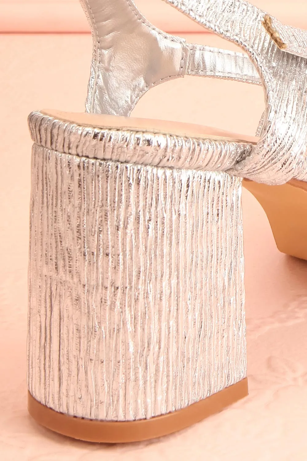 Aloisa Silver | Heeled Sandals