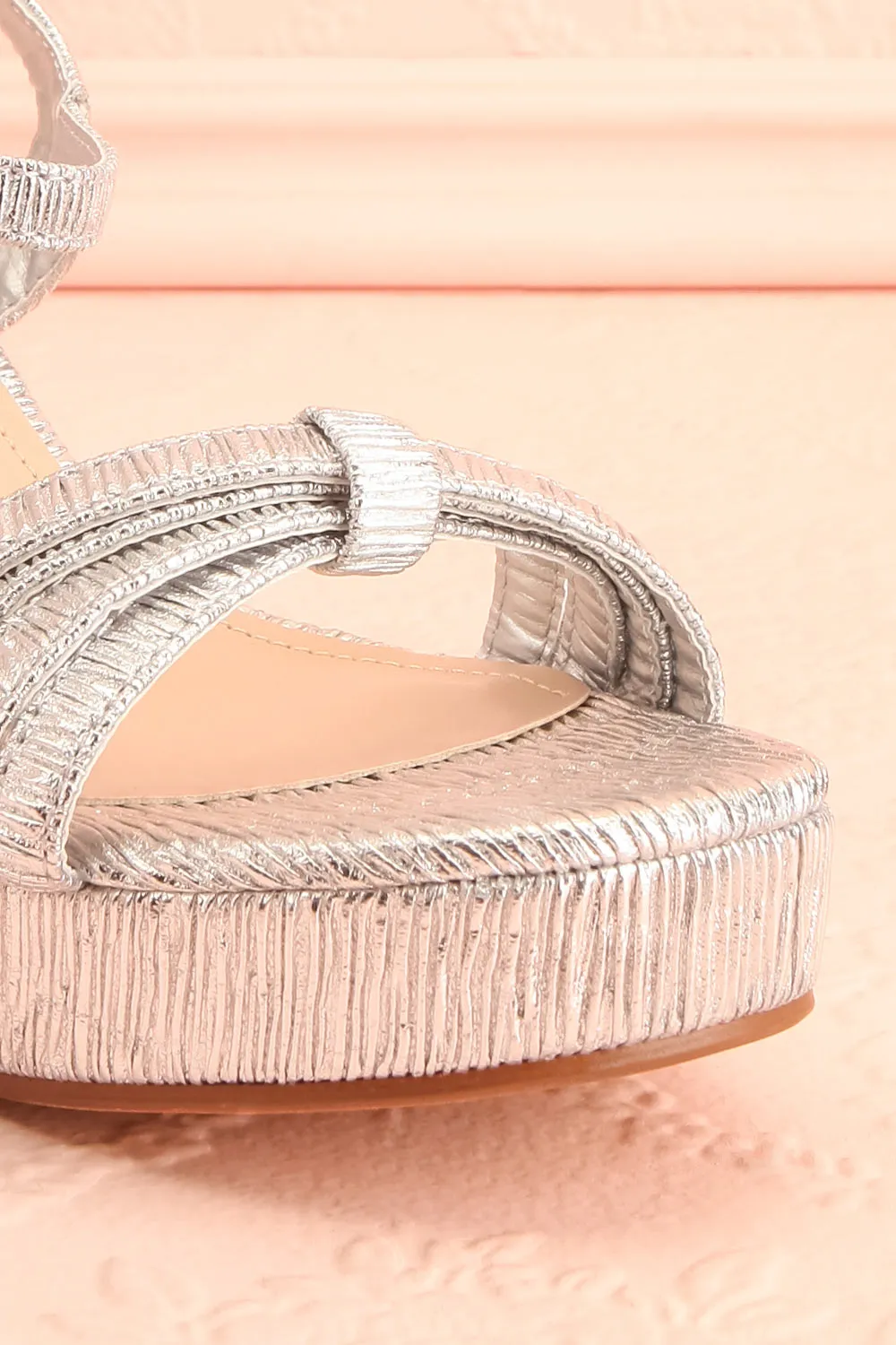 Aloisa Silver | Heeled Sandals