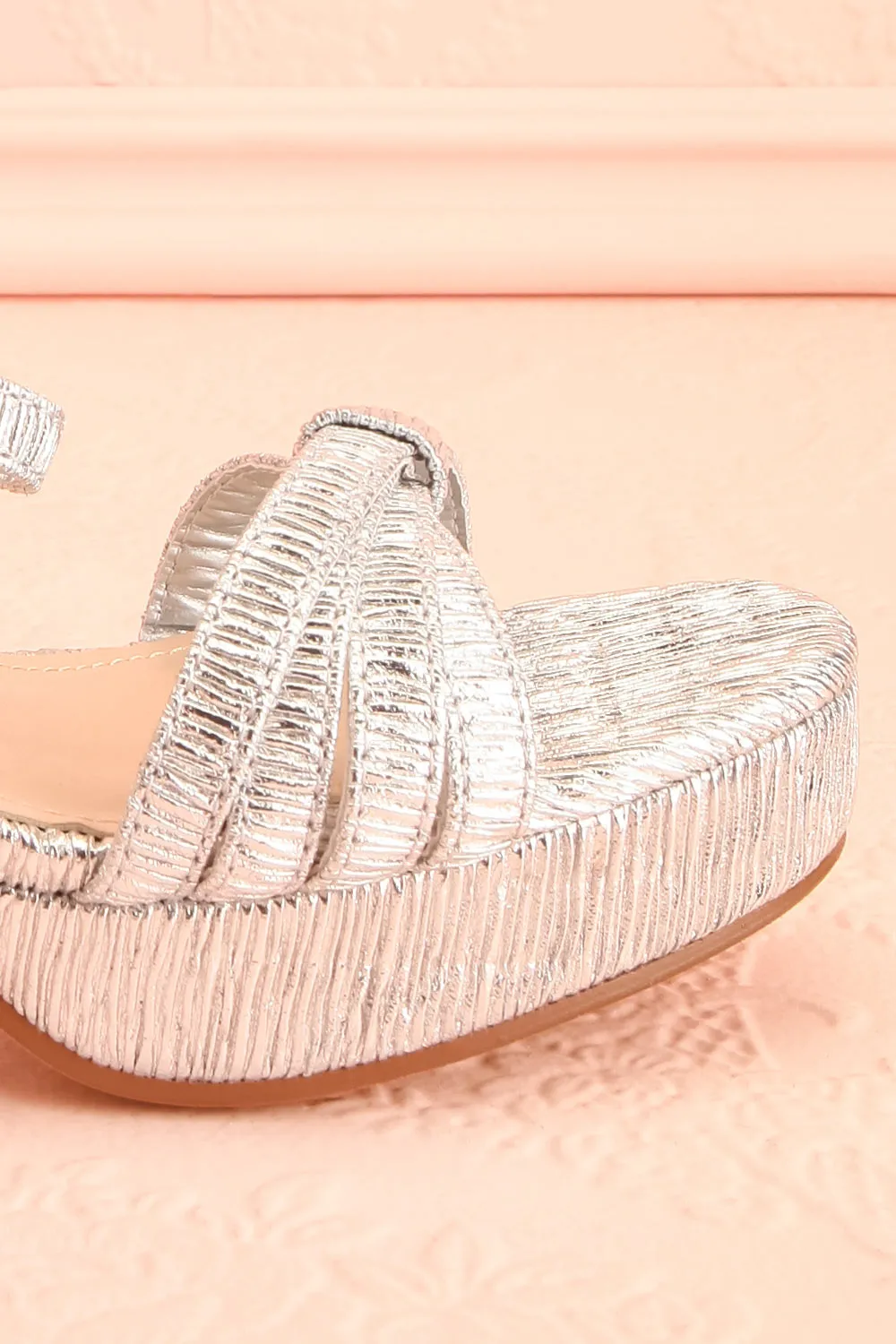 Aloisa Silver | Heeled Sandals