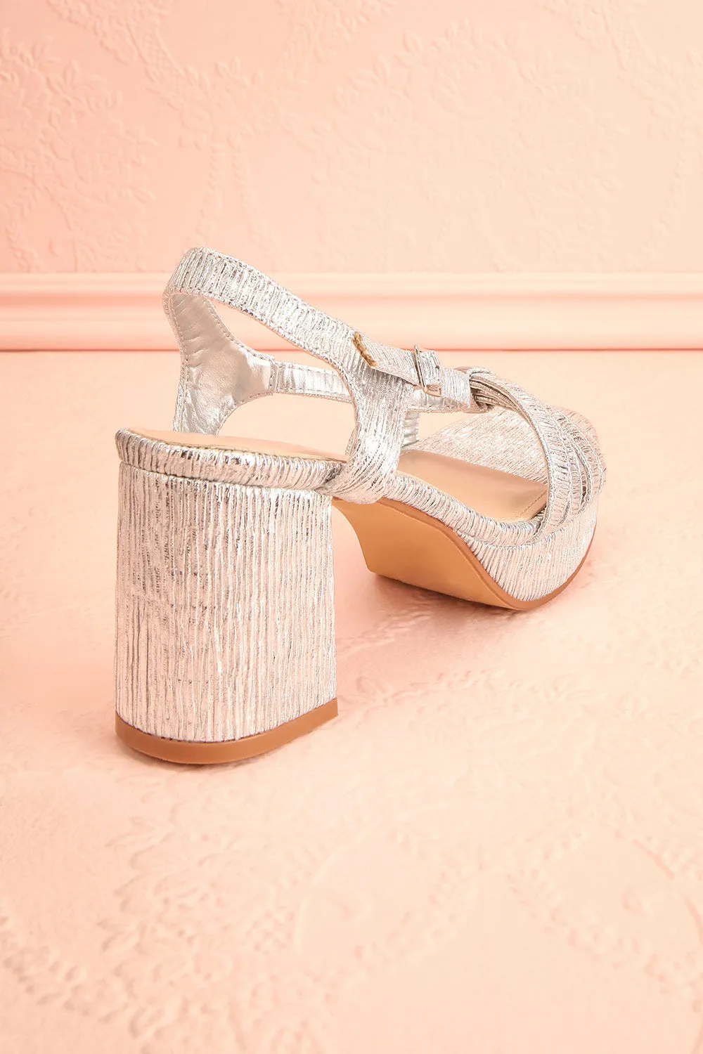 Aloisa Silver | Heeled Sandals