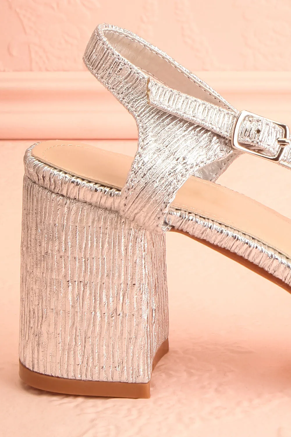 Aloisa Silver | Heeled Sandals