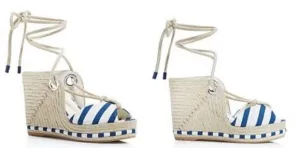 AUTH Ferragamo EVITA Wedge Espadrilles-Sandals