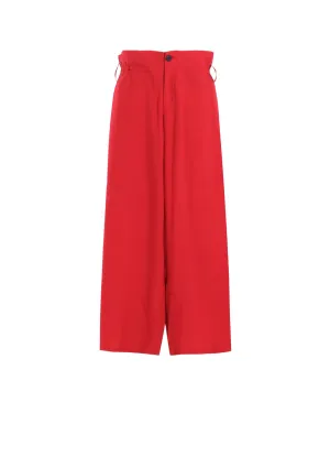 BACK SATIN CROSS WAIST STRING TUCK PANTS