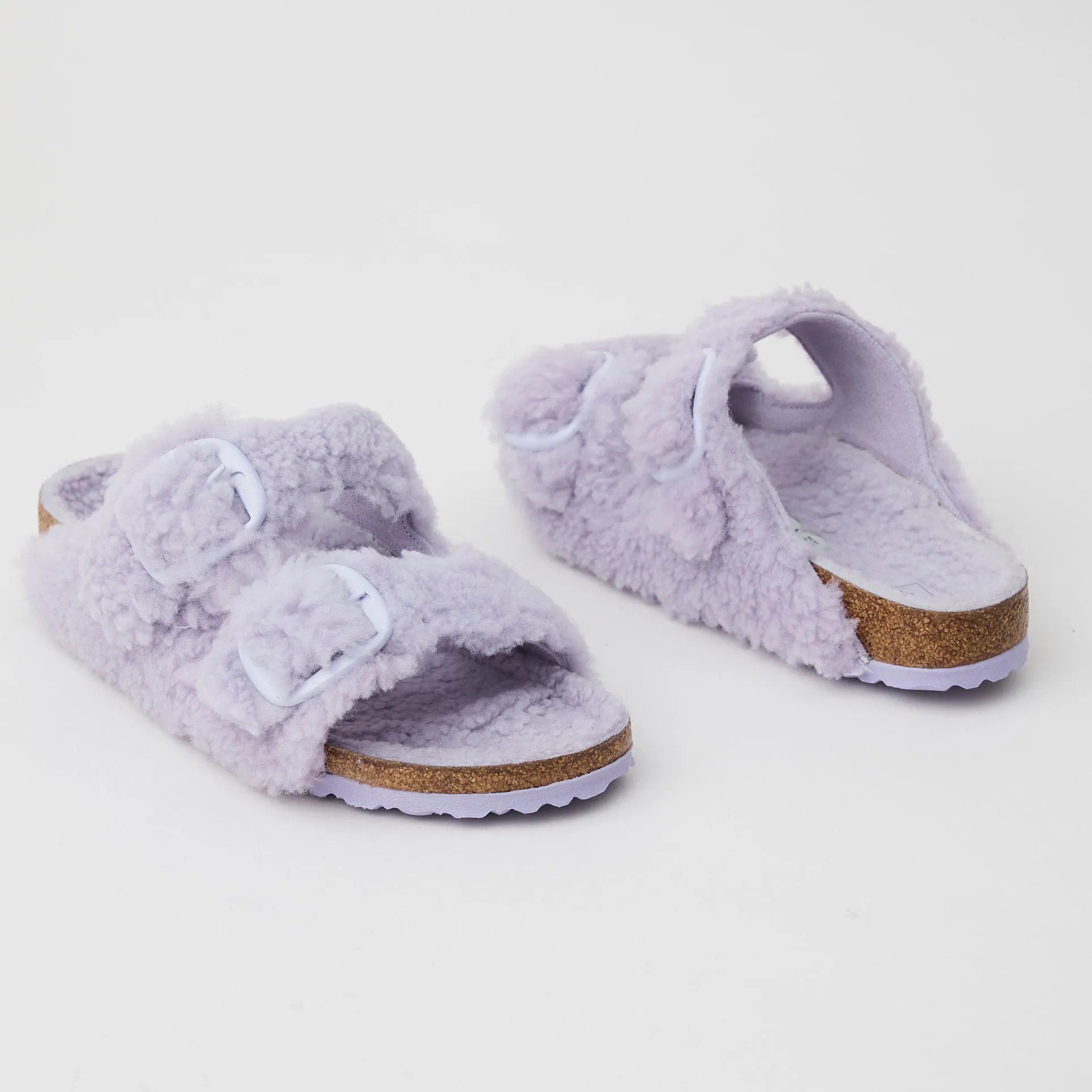 Birkenstock Arizona Big Buckle Lilac Shearling Sandals