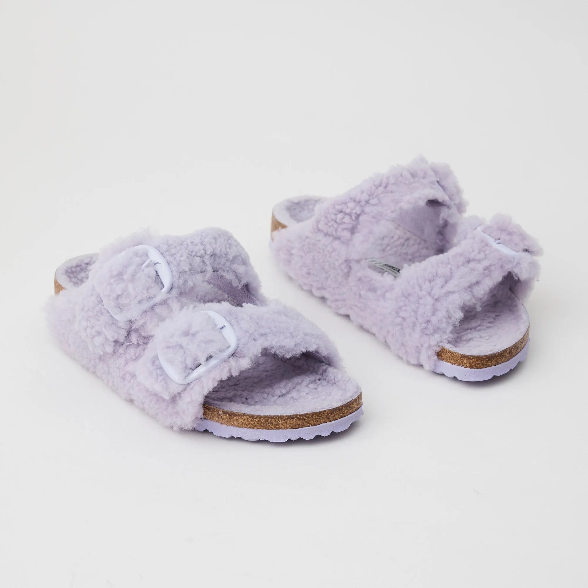 Birkenstock Arizona Big Buckle Lilac Shearling Sandals