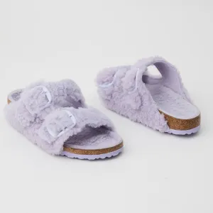 Birkenstock Arizona Big Buckle Lilac Shearling Sandals