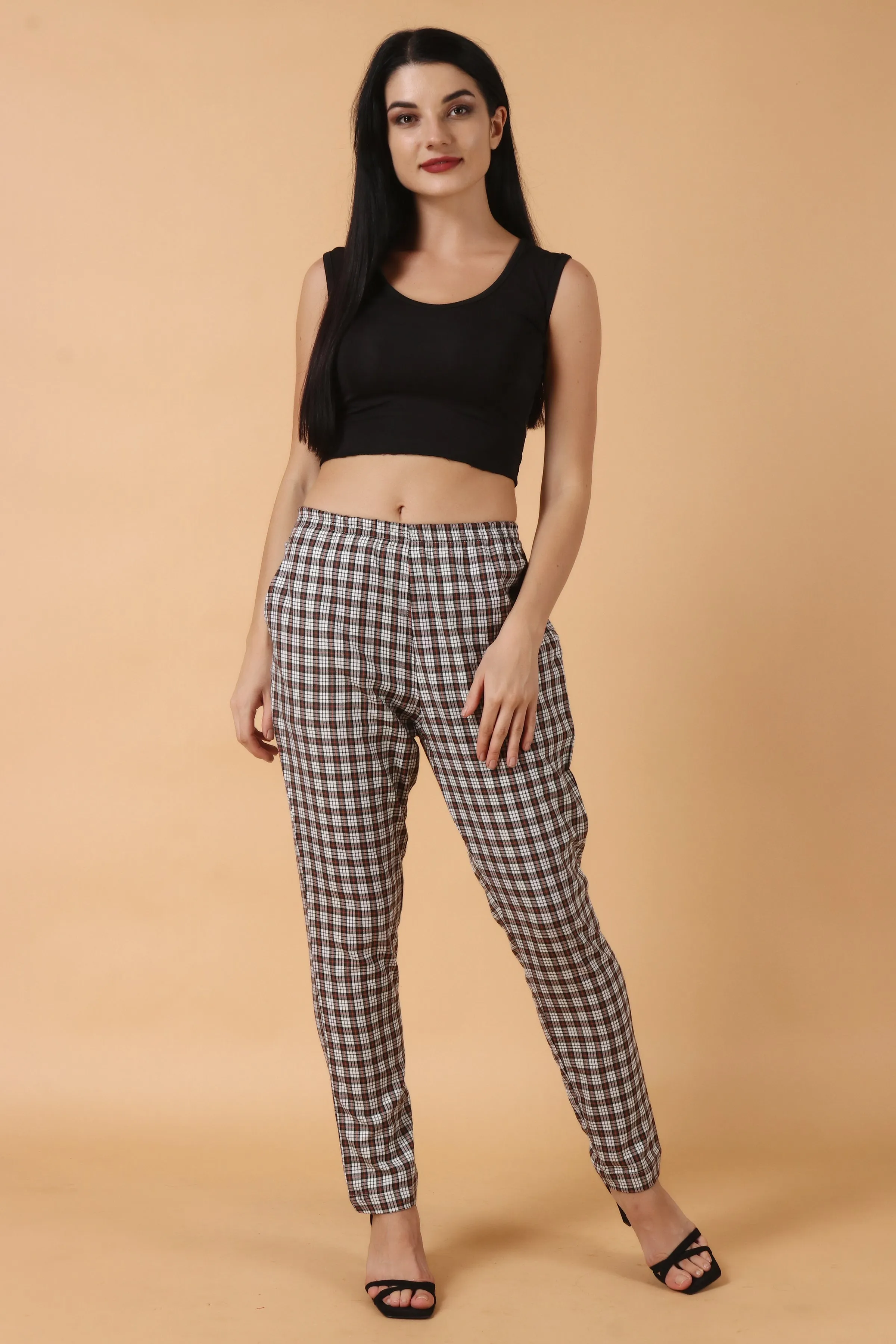 Brown Grid Woollen Pajama