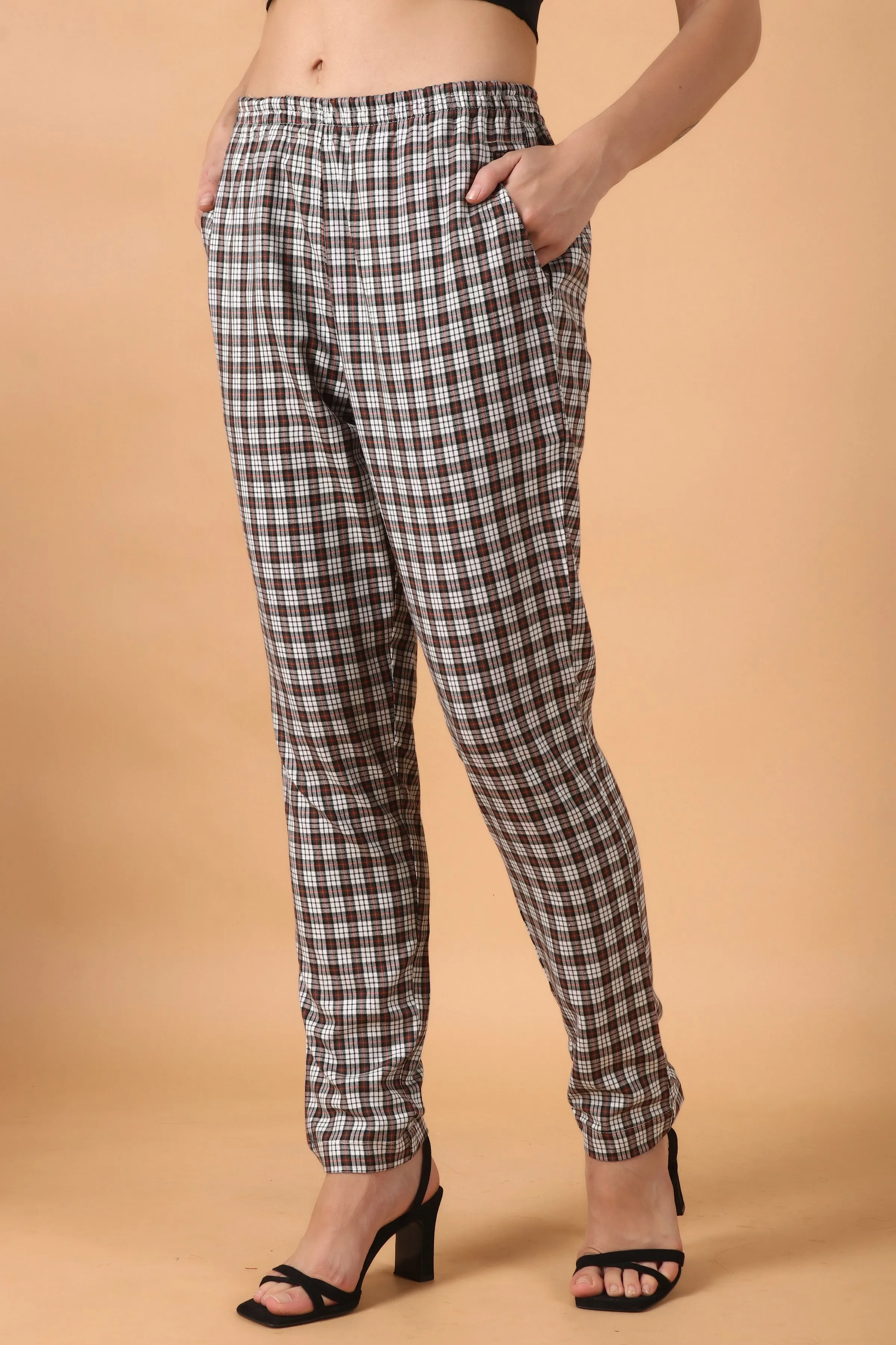 Brown Grid Woollen Pajama