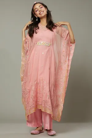Candy Floss Applique And Hand Ebroidered Kaftaan Set