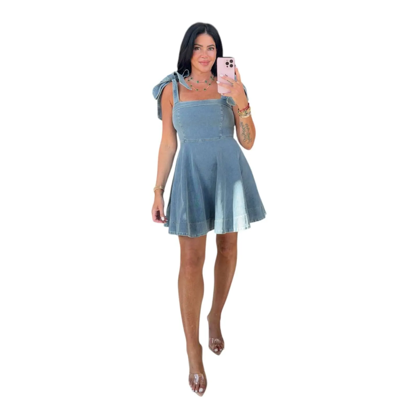Chic Denim Tie Dress