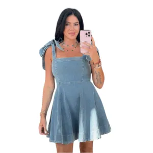 Chic Denim Tie Dress