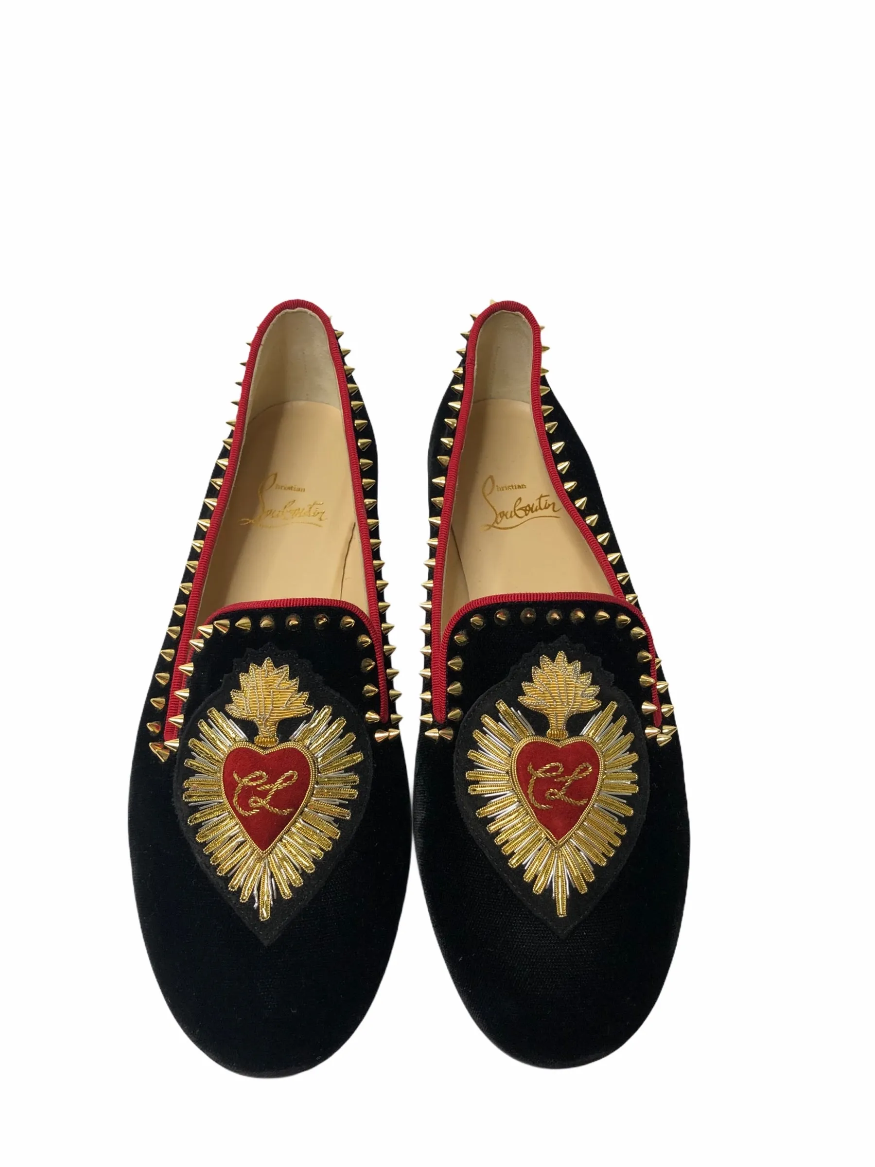 Christian Louboutin Black Velvet Slip Ons - UK 5 - As Seen on Instagram 07/04/2021