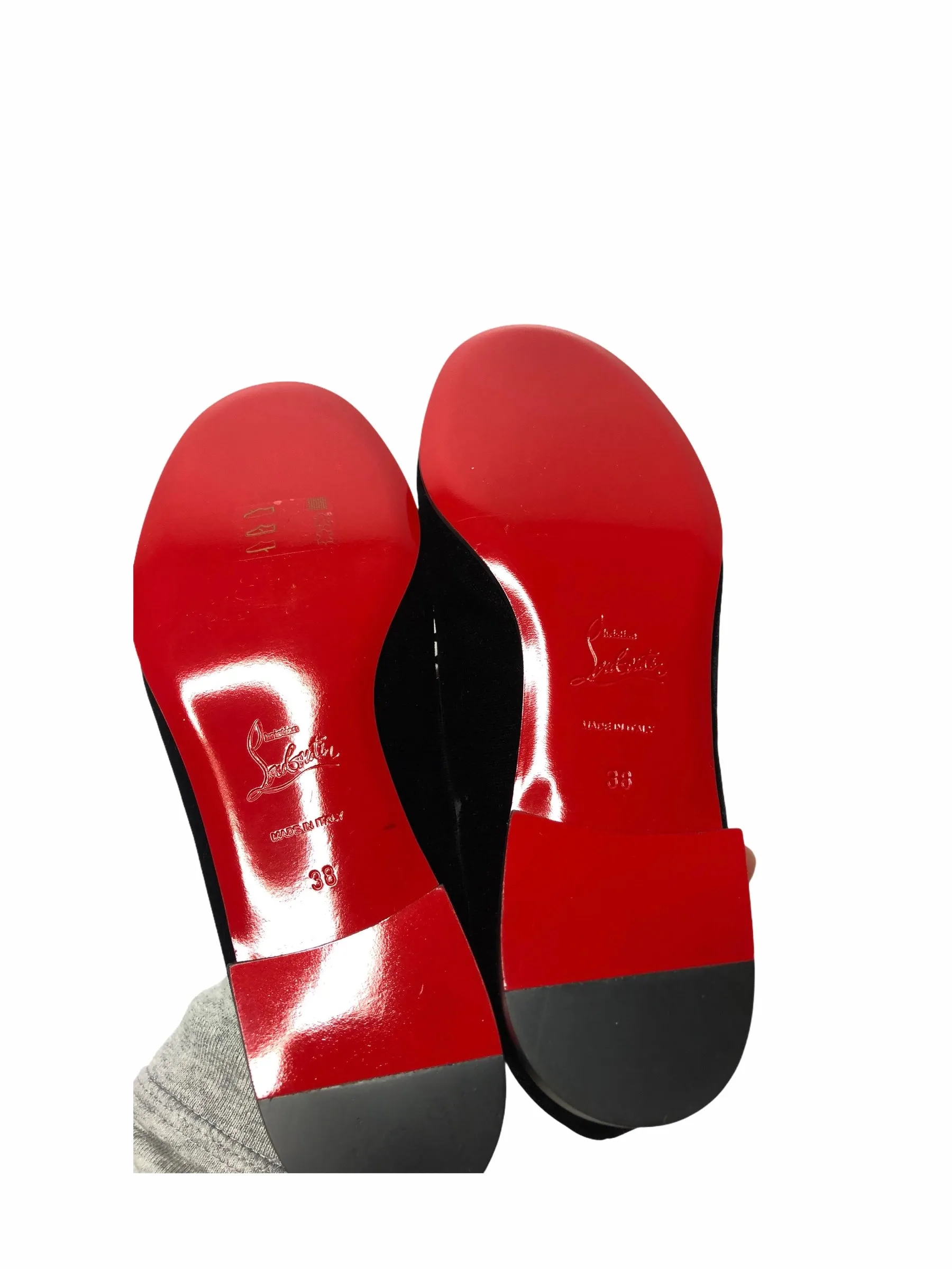 Christian Louboutin Black Velvet Slip Ons - UK 5 - As Seen on Instagram 07/04/2021