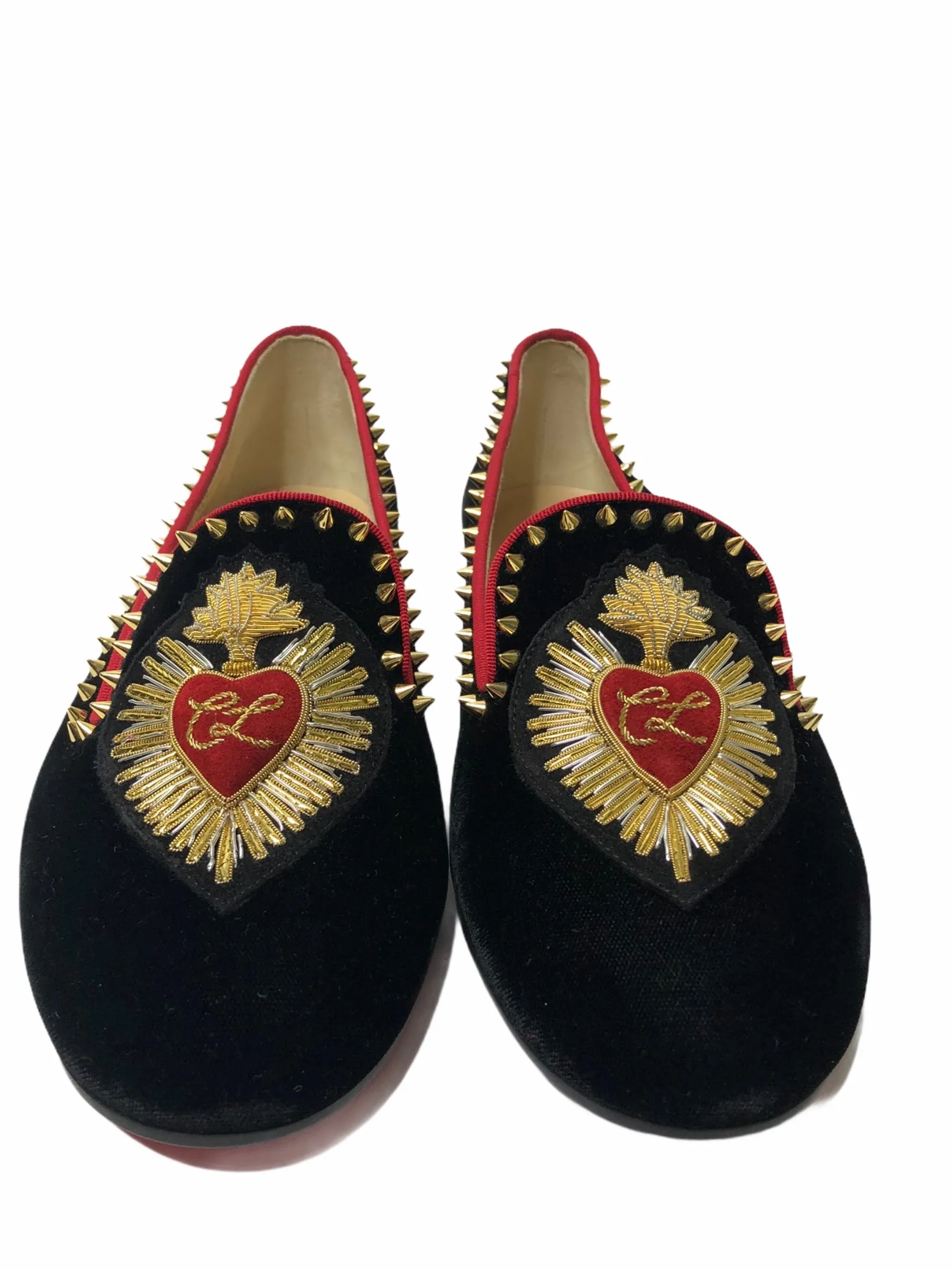 Christian Louboutin Black Velvet Slip Ons - UK 5 - As Seen on Instagram 07/04/2021
