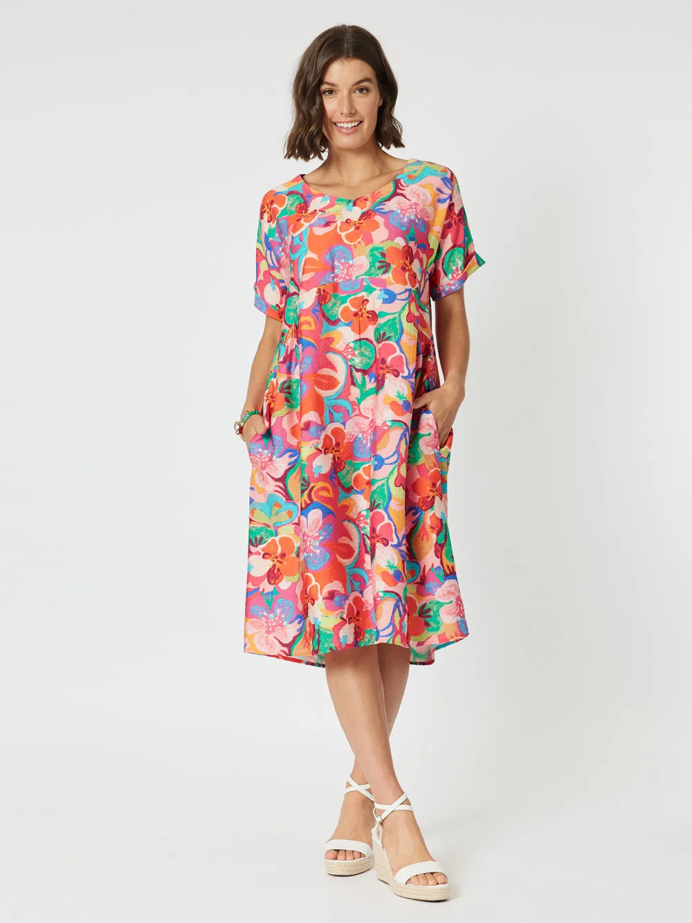 Clarity Garden Party Dress Hot Pink
