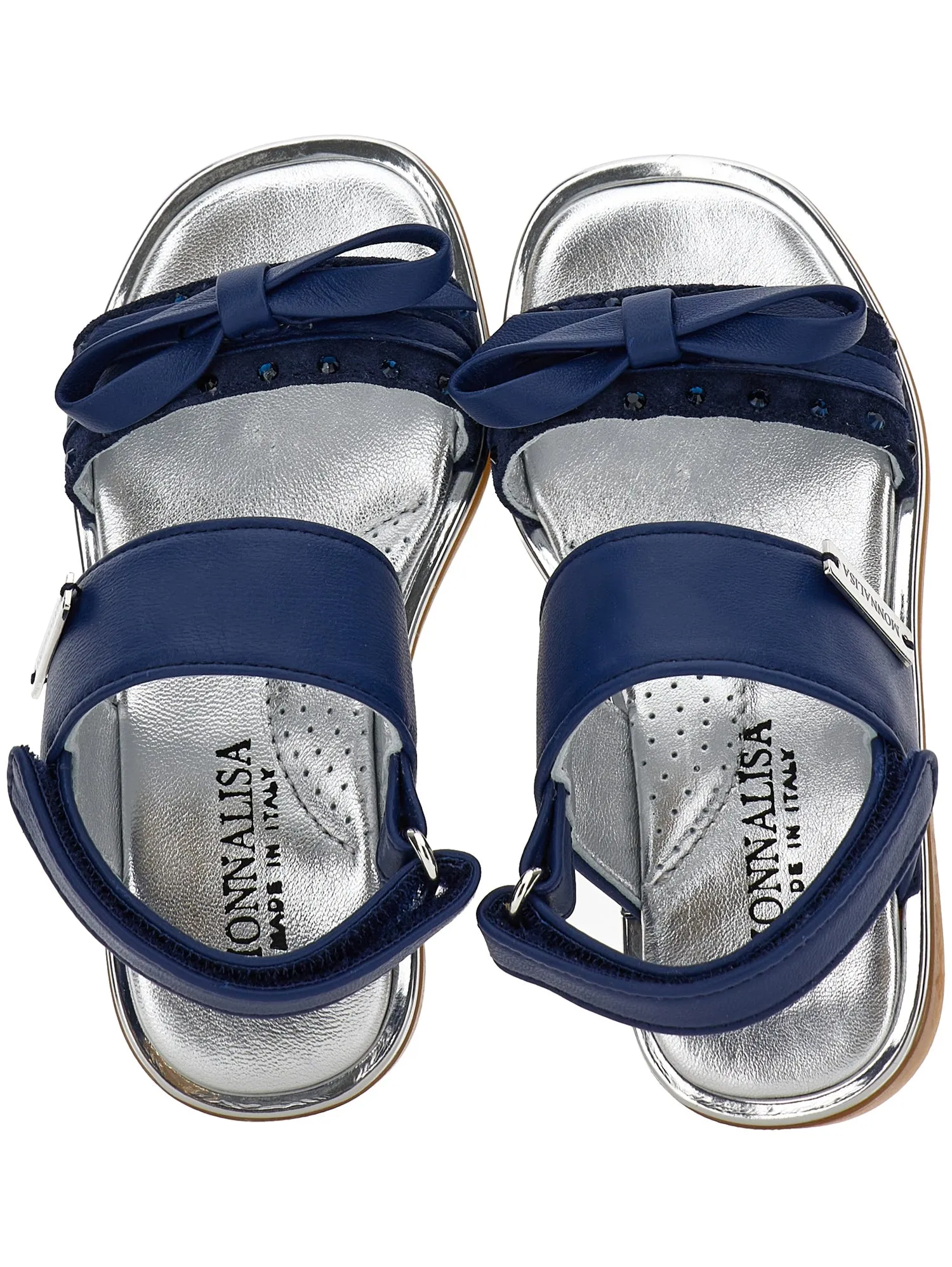 Coated fabric sandals with bow