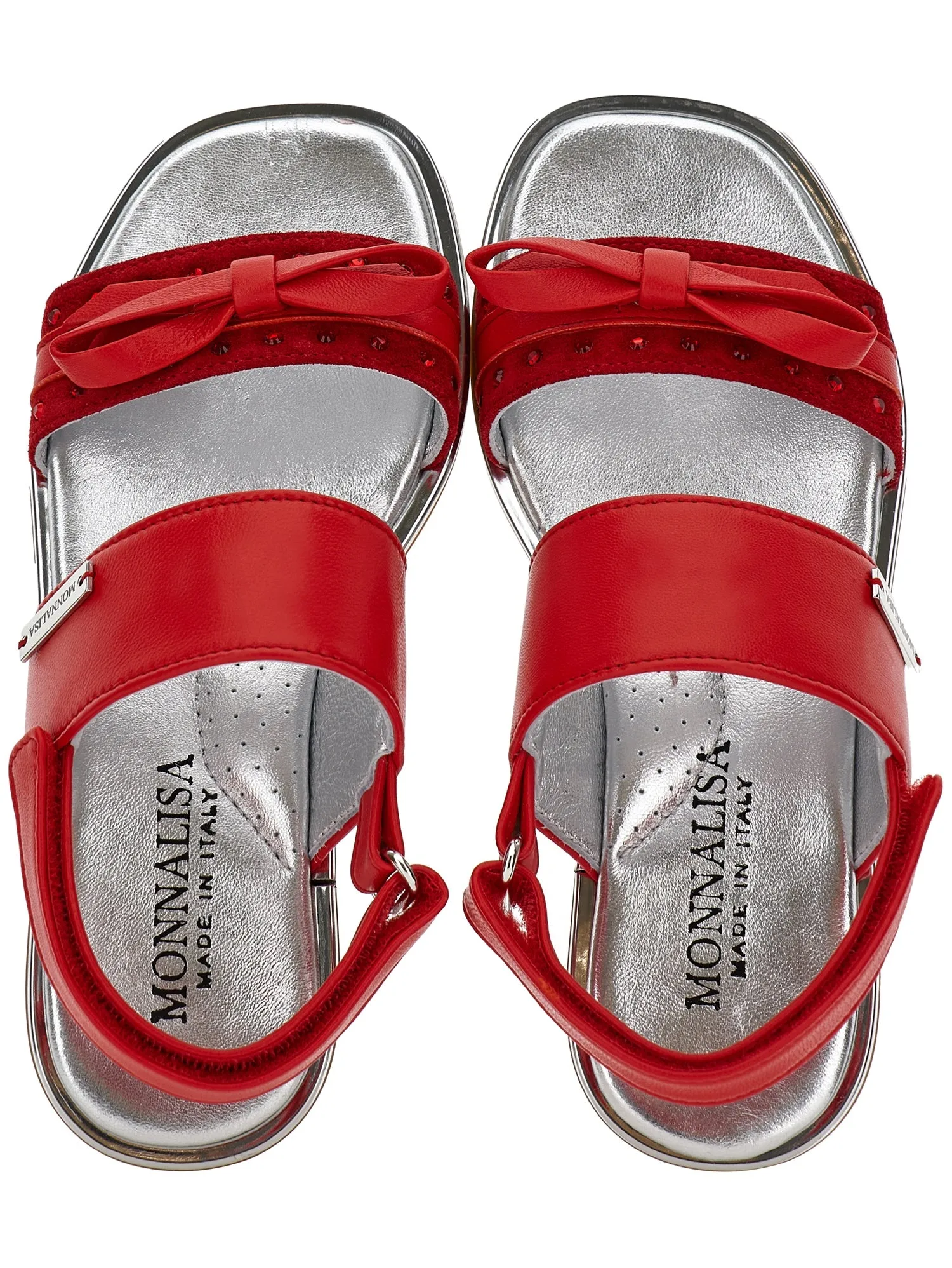 Coated fabric sandals with bow