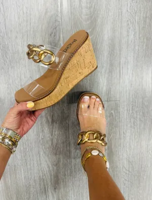 Corkys Clear On Vacay Wedge Sandals