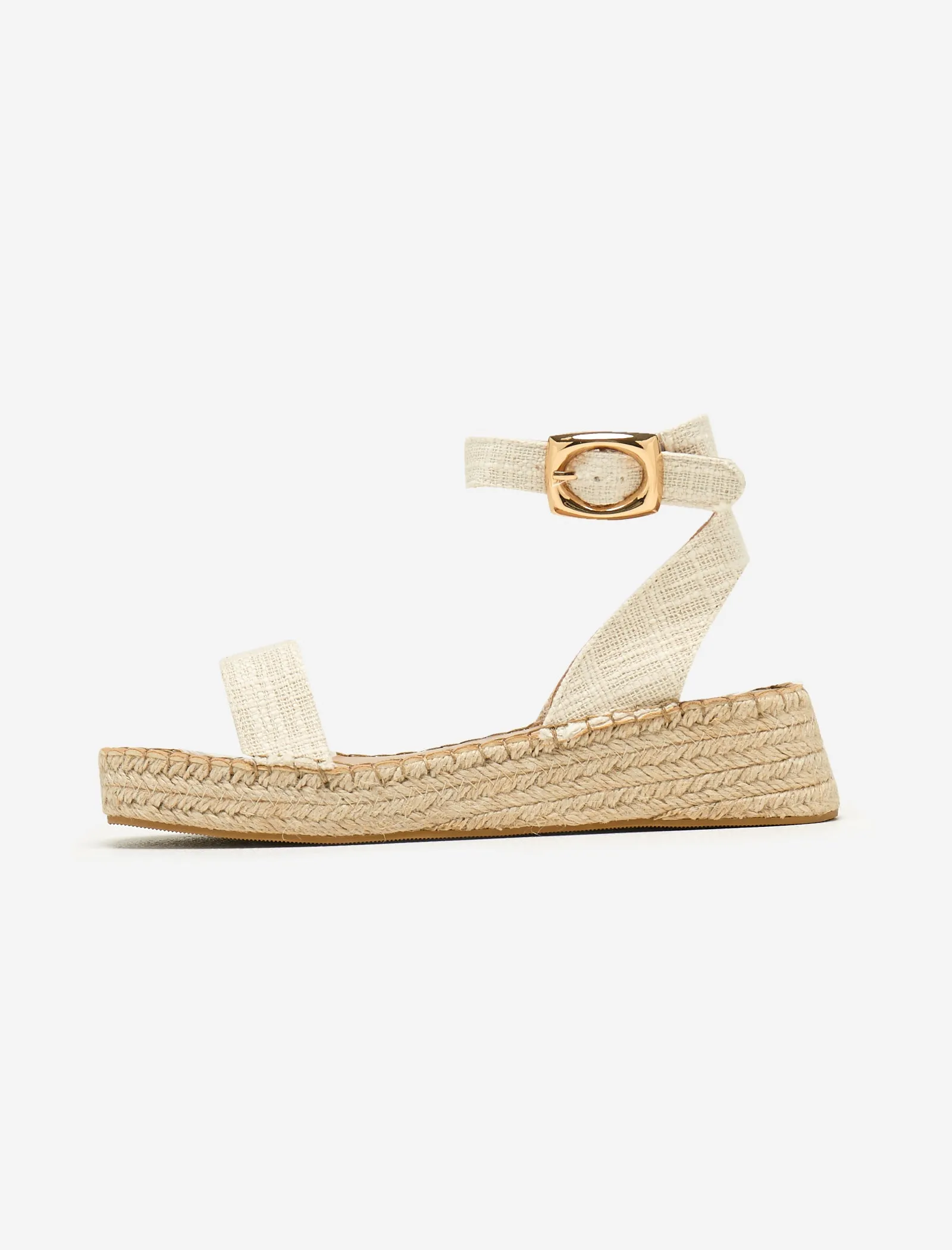 Cream Linen Two Part Espadrilles