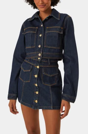 Dark Denim Short Skirt High Waist