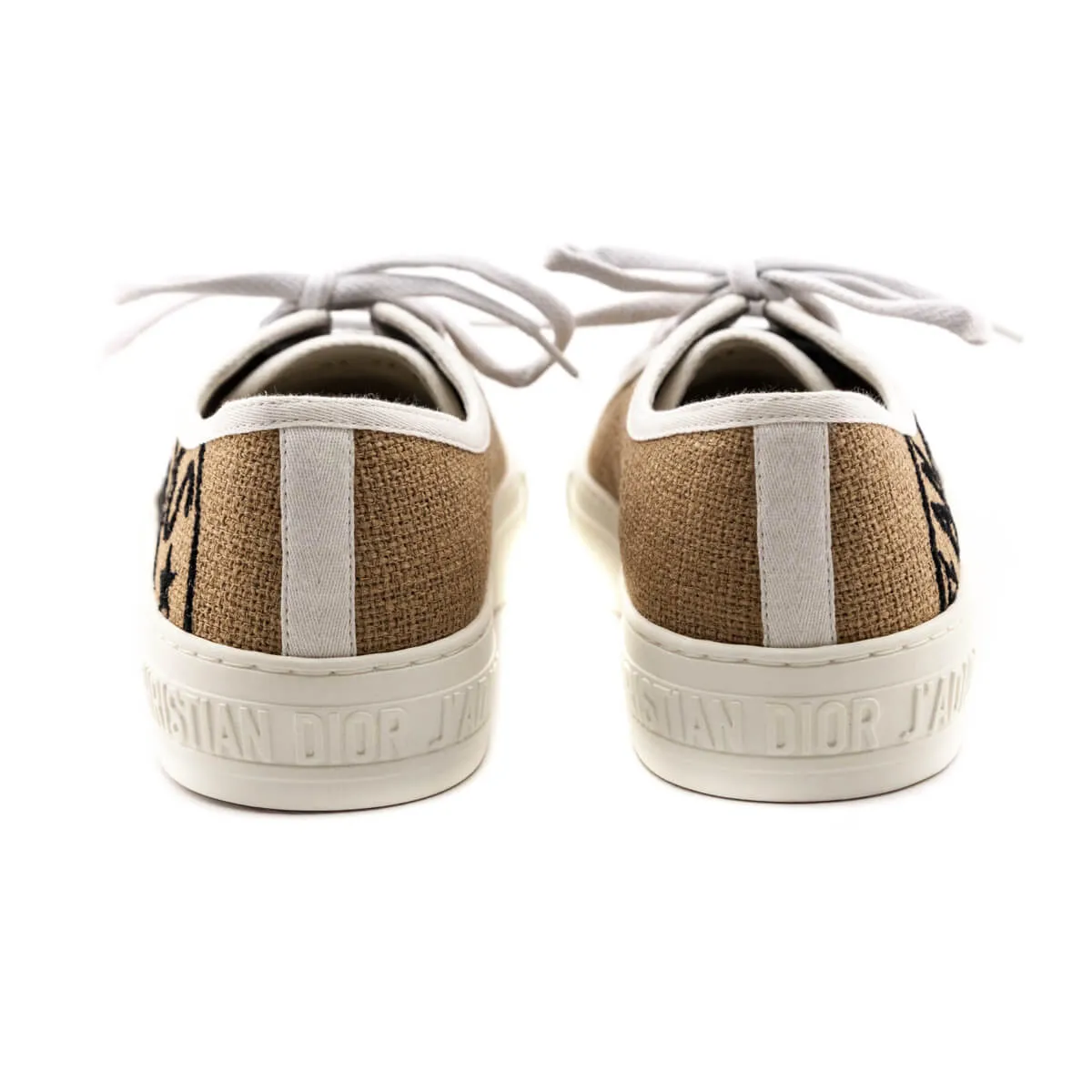 Dior Raw Beige Union Embroidered Walk'N'Dior Sneakers Size US 8 | EU 38
