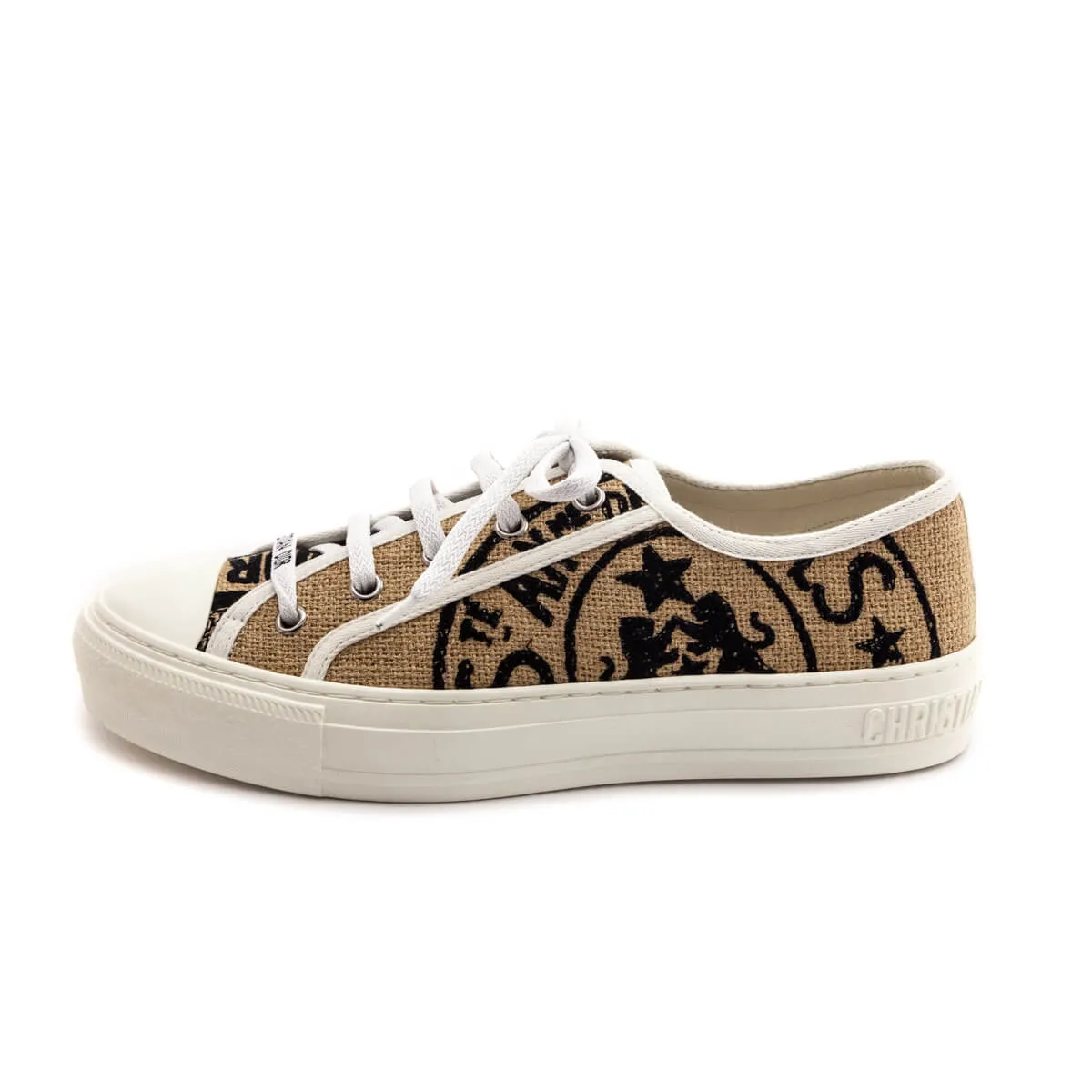 Dior Raw Beige Union Embroidered Walk'N'Dior Sneakers Size US 8 | EU 38