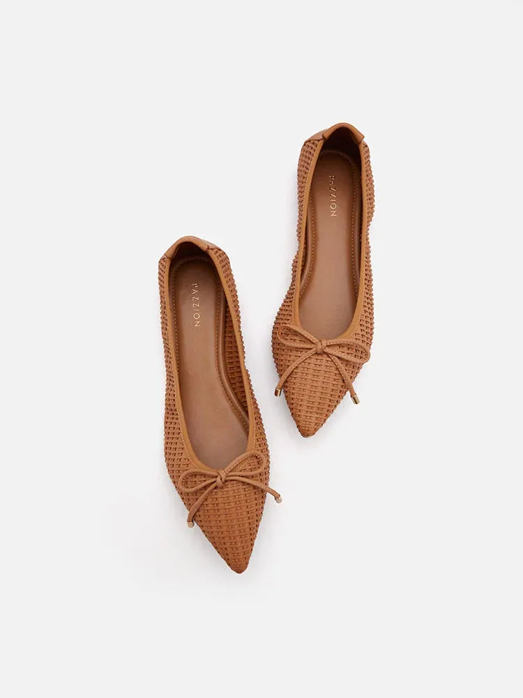 Eliza Weaved Bow Flats
