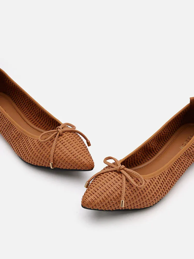 Eliza Weaved Bow Flats