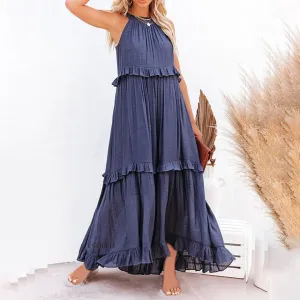 ElleVie Timeless Long Dress  Breathable Cotton Blend for Everyday Wear