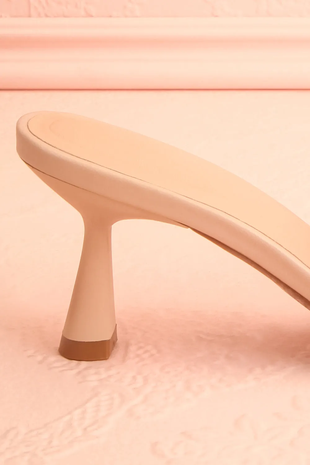Euthenia Beige | Heeled Sandals w/ Rhinestone Straps