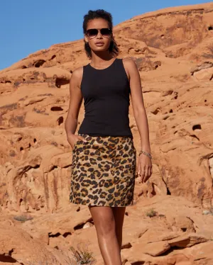 Exploded Cheetah Print Pull On Skort Neutral