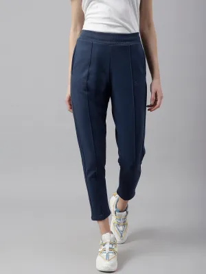 Fitkin Women Blue Straight Fit Fleece Pants