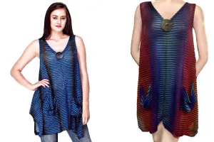 Flowy & Relaxed Fit Semi-Sheer Long Tunic Blouse