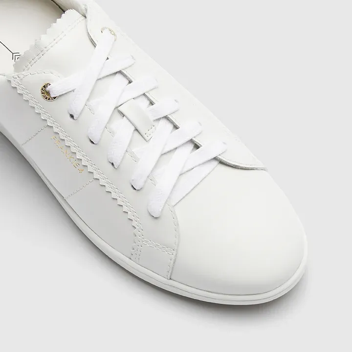 Frankie4 Jackie IV White/Gold Leather Sneakers