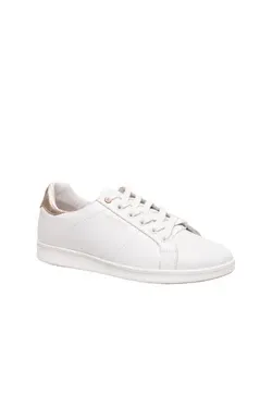 Frankie4 Jackie IV White/Gold Leather Sneakers