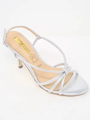 Glamour Sally Silver Strappy Heel Sandals