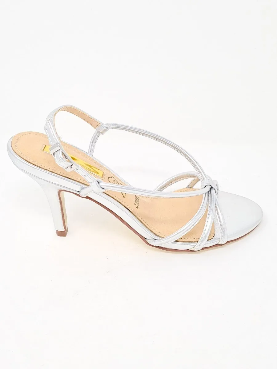 Glamour Sally Silver Strappy Heel Sandals