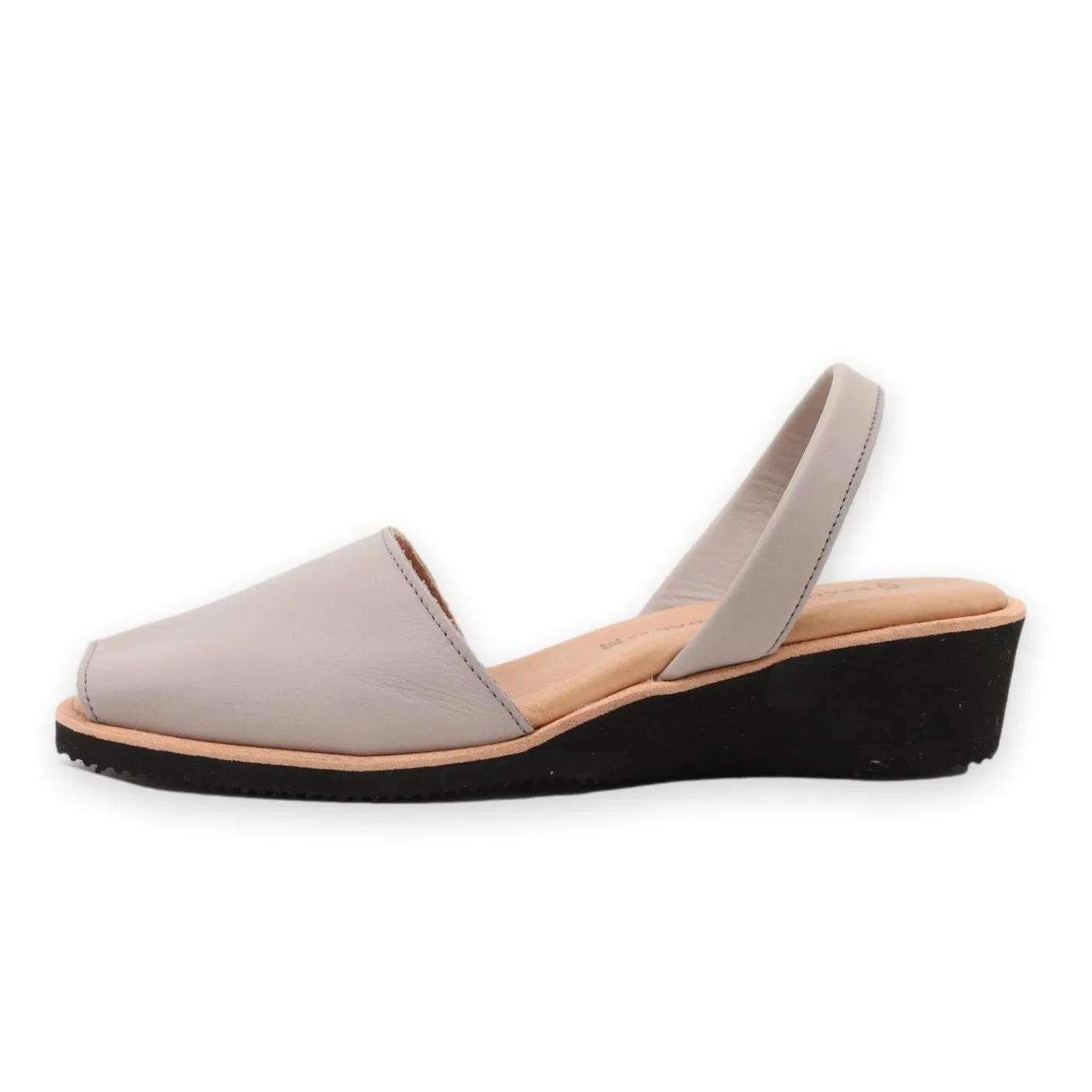 Grey midi wedge sandals