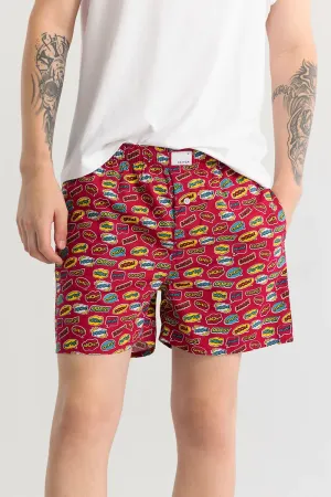 Gry Doodle Red Printed Boxer