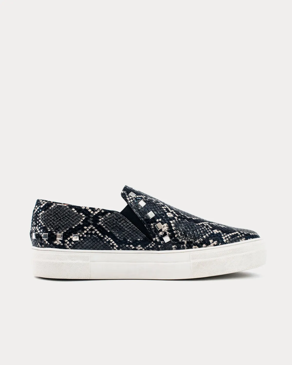 Hayley Stud Detail Vegan Black Slip On Sneakers