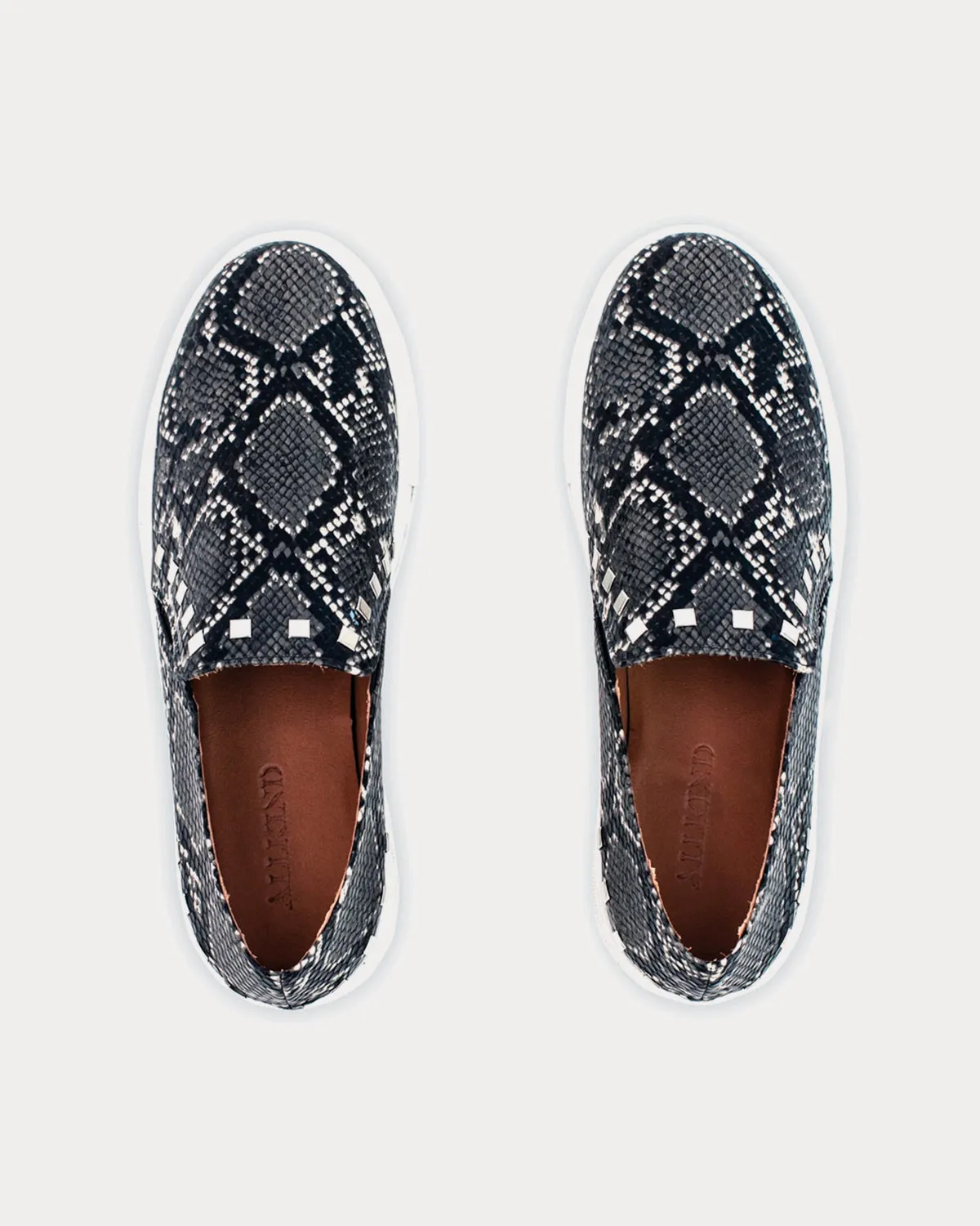 Hayley Stud Detail Vegan Black Slip On Sneakers