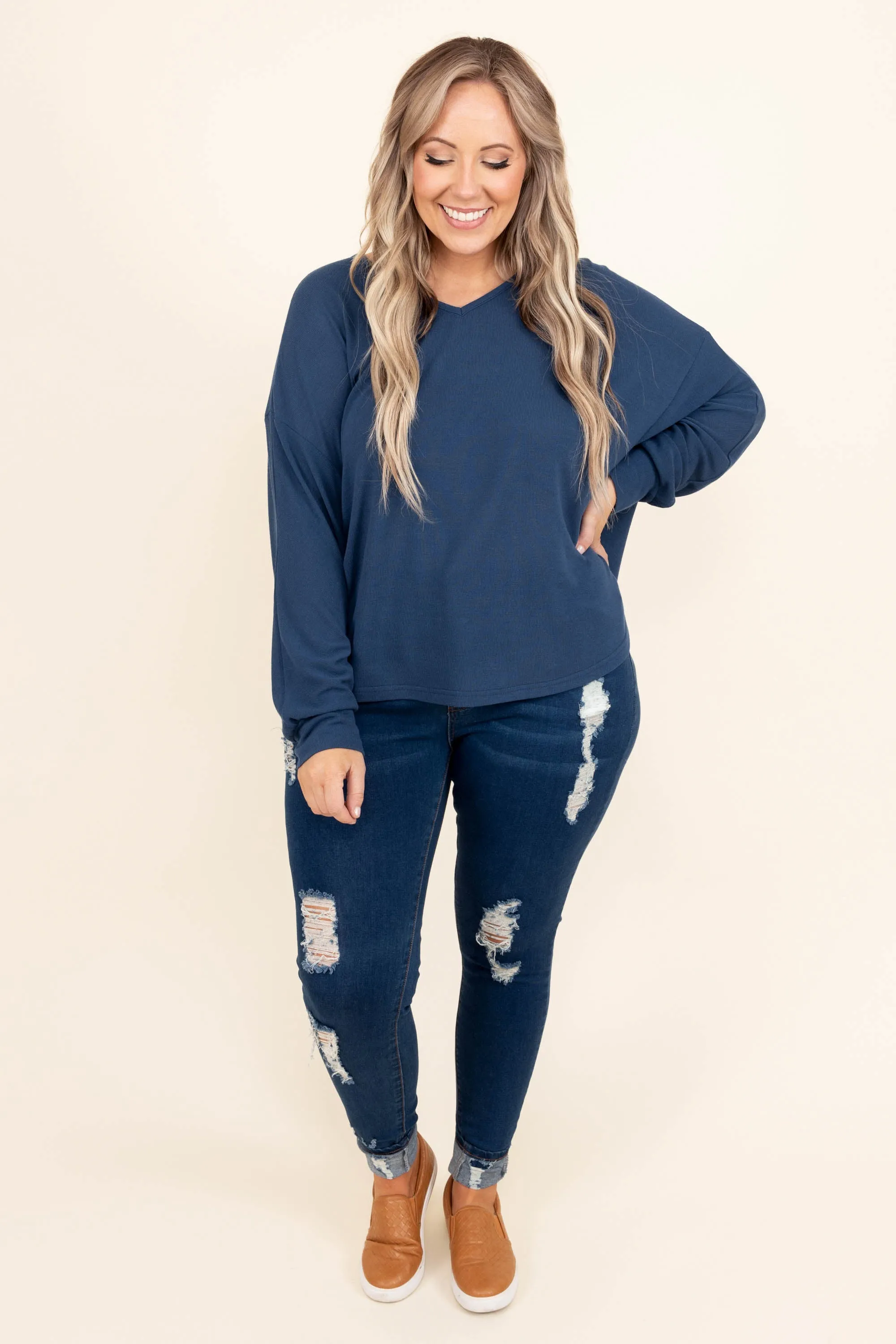 Holding On To A Memory Top, Navy