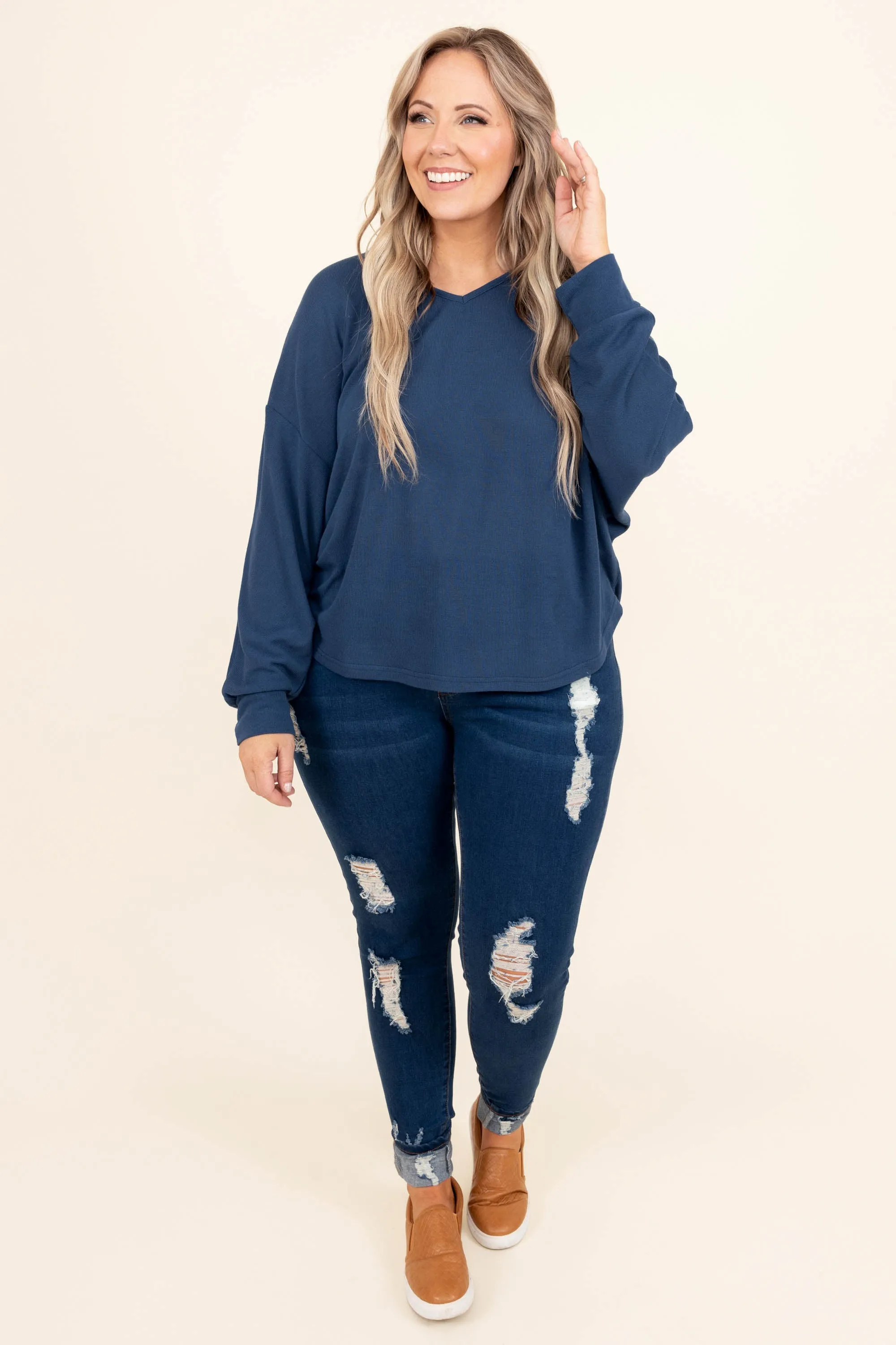 Holding On To A Memory Top, Navy