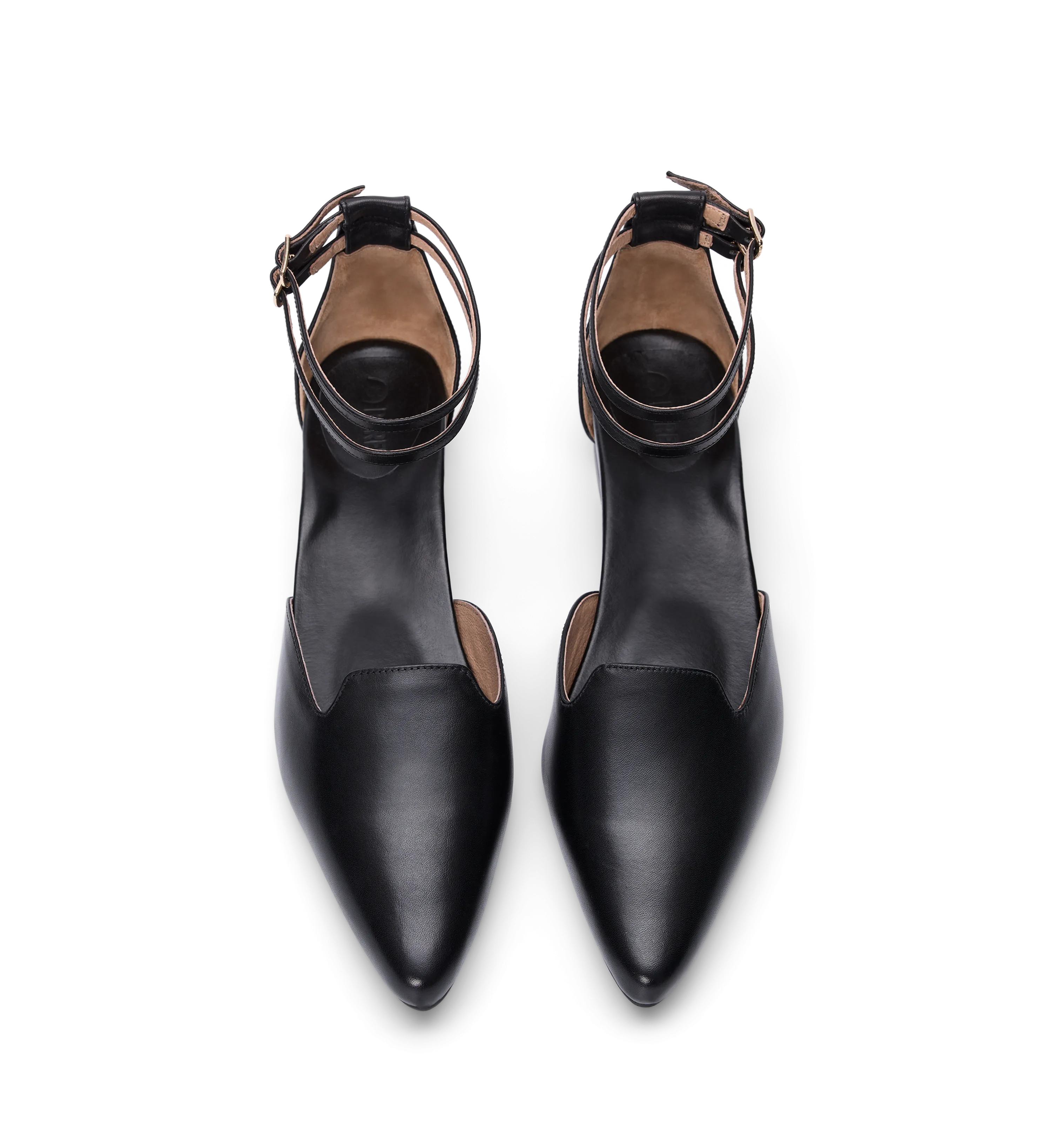 Iduna Black Leather Flats