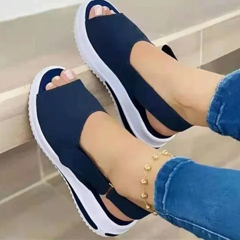 JOSKAA Women Casual Sandals Soft Stitching Ladies Sandals Comfortable Flat Sandals Female Open Toe Beach Shoes Woman Footwear