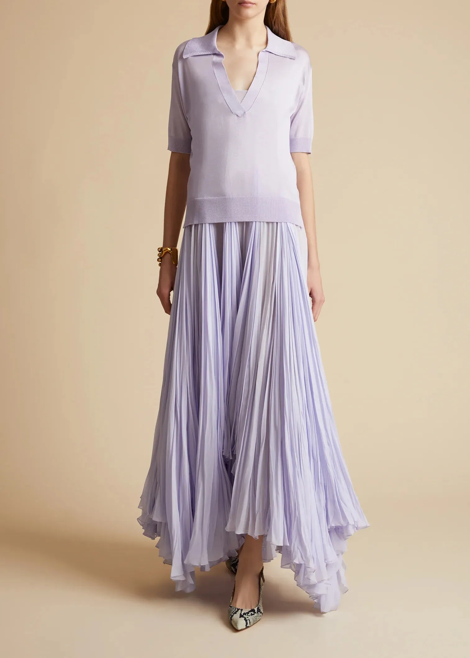 Julita Leightweight Knit Polo Top