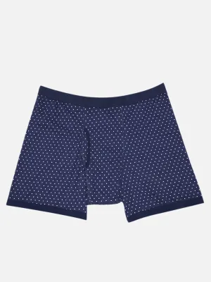 King Size - Plus Size Men's Pure Cotton Navy Blue Printed Trunk Innerwear
