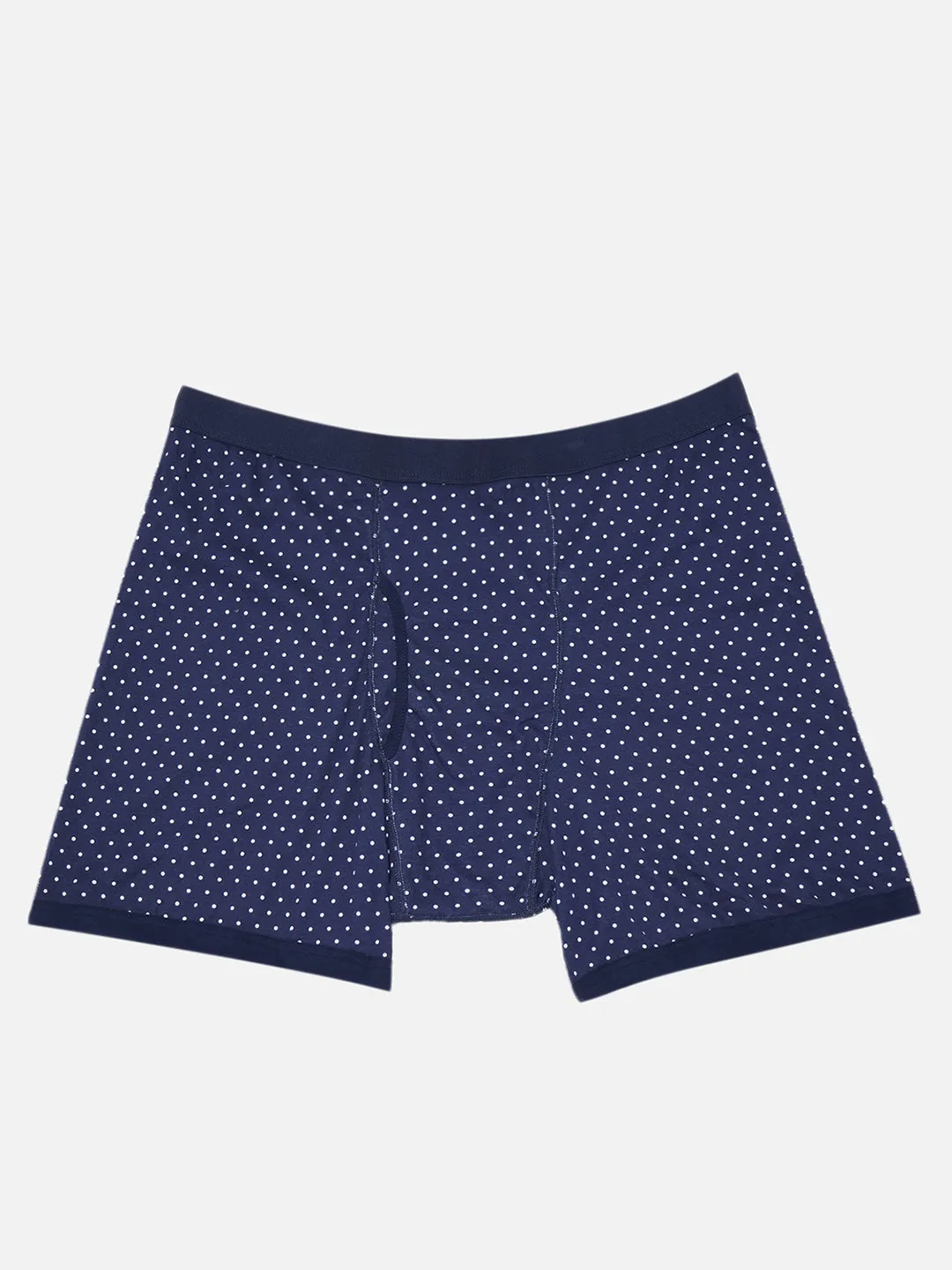 King Size - Plus Size Men's Pure Cotton Navy Blue Printed Trunk Innerwear