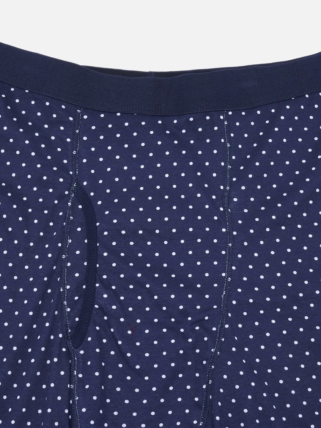 King Size - Plus Size Men's Pure Cotton Navy Blue Printed Trunk Innerwear